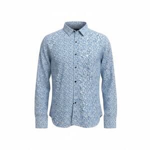 WRK 4 Way Stretch Long Sleeve Button Up Shirt Men's 17 Neck SIlky